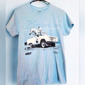 Ford Bronco Graphic Tee Light Blue Size Small